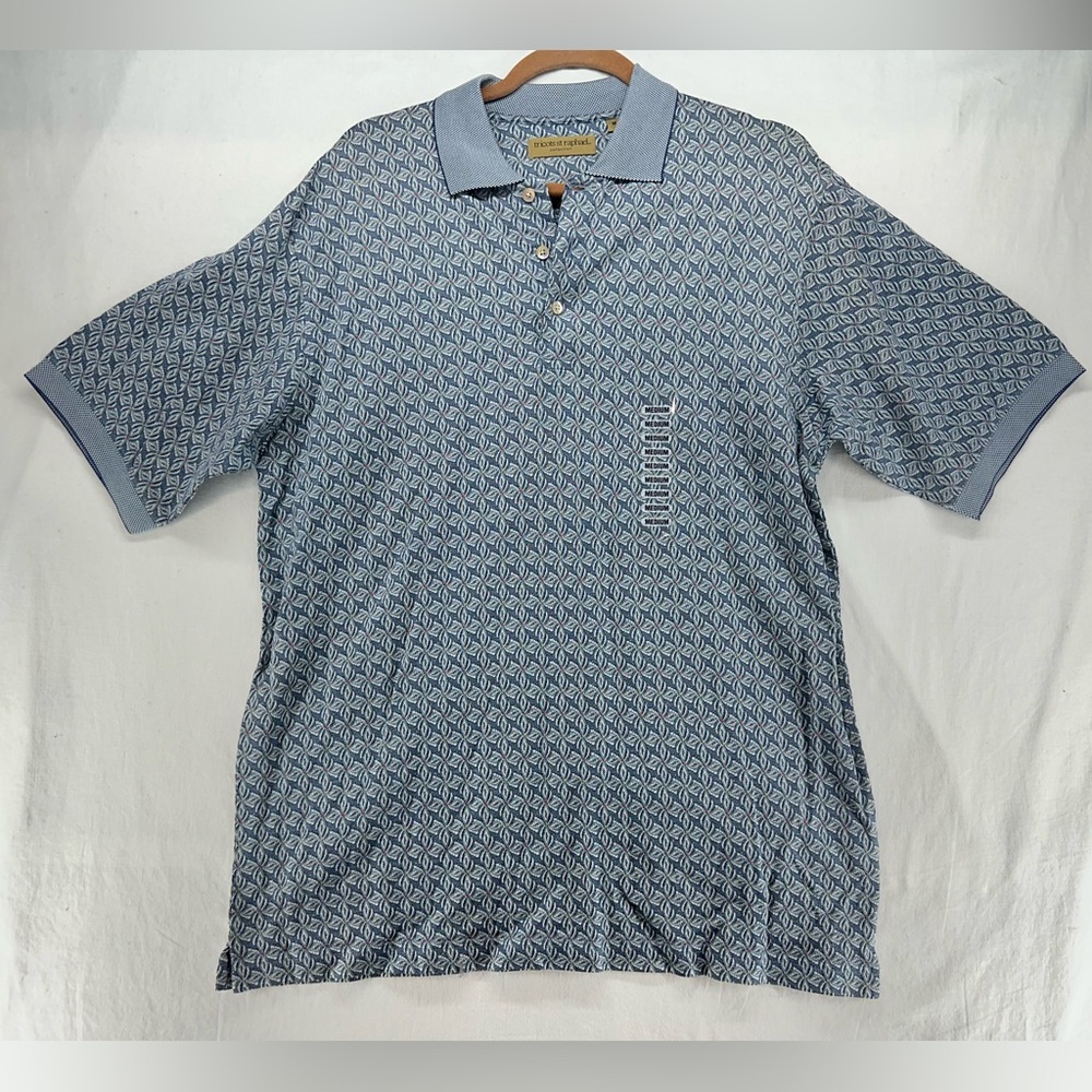 Tricots St Raphael Printed Polo Shirt Polyester Polo Shirt Mens Size‎ Medium New